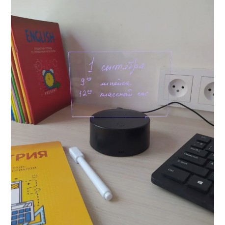 3D Ночник-Доска для заметок с светодиодной подсветкой и маркером, квадратный  оптом-3