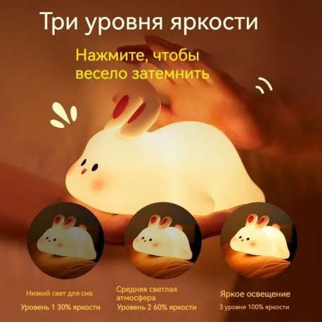 Детский декоративный силиконовый ночник ЗАЙЧИК оптом-6