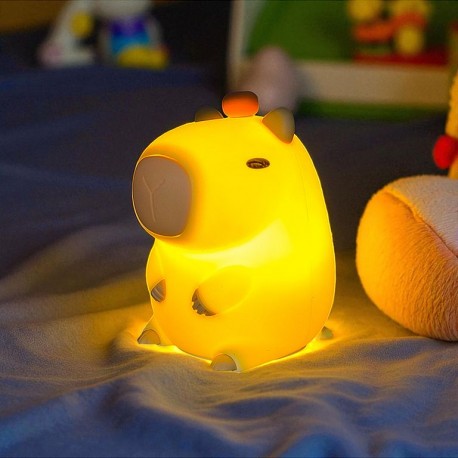 Силиконовый детский ночник-светильник Capybara Night Light QY-003 КАПИБАРА оптом-4
