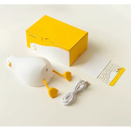 Силиконовый детский ночник-светильник УСТАВШАЯ УТОЧКА Lie in Peace Duck Sleep Lamp QY-002 оптом-1