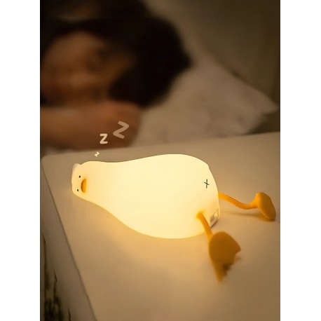 Силиконовый детский ночник-светильник УСТАВШАЯ УТОЧКА Lie in Peace Duck Sleep Lamp QY-002 оптом-2
