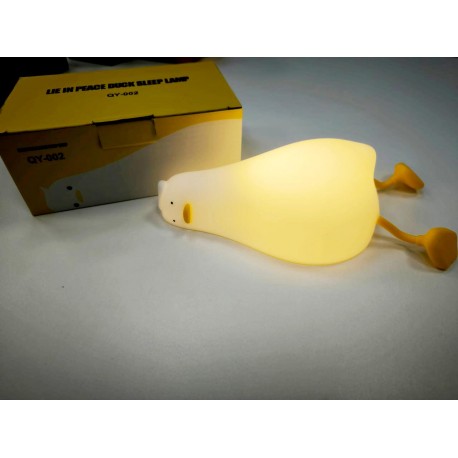 Силиконовый детский ночник-светильник УСТАВШАЯ УТОЧКА Lie in Peace Duck Sleep Lamp QY-002 оптом-7