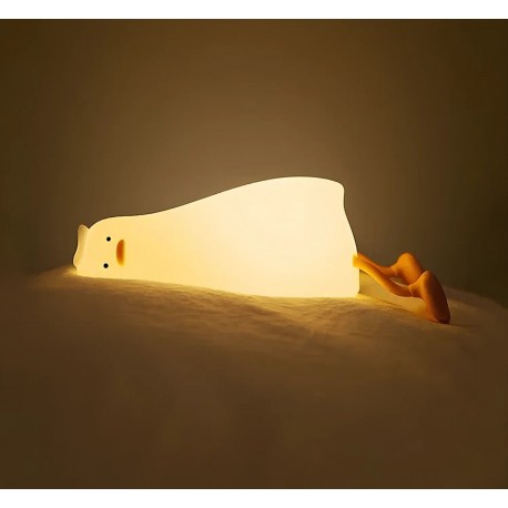 Силиконовый детский ночник-светильник УСТАВШАЯ УТОЧКА Lie in Peace Duck Sleep Lamp QY-002 оптом-4