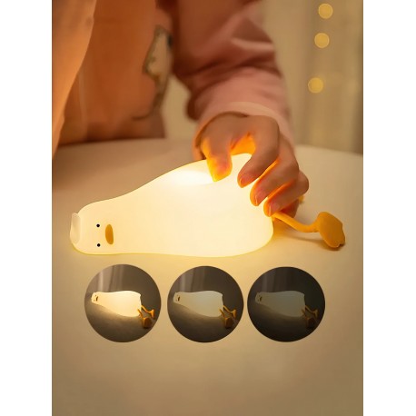 Силиконовый детский ночник-светильник УСТАВШАЯ УТОЧКА Lie in Peace Duck Sleep Lamp QY-002 оптом-5