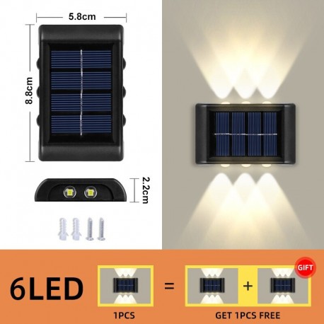 Светильник настенный уличный на солнечных батареях IP65 2 шт  оптом-5