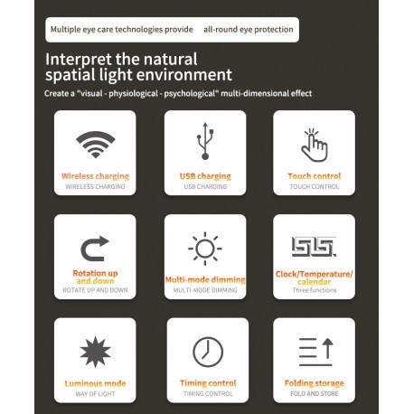 Светодиодная настольная лампа с беспроводной зарядкой  оптом-5