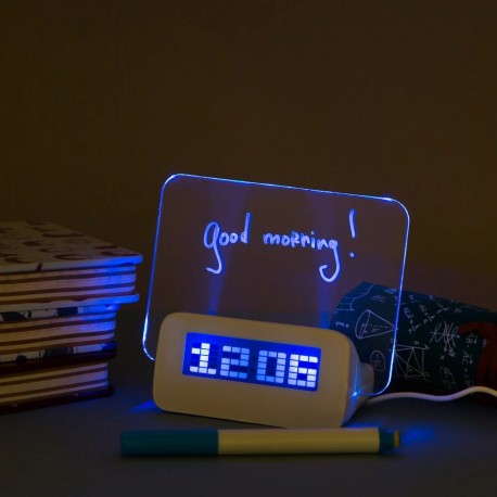 Светящийся LED будильник с доской для записей  оптом-5