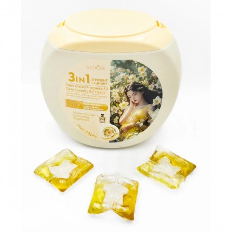 Гель-капсулы для стирки Sadoer 3 в 1 Laundry Gel Beads с ароматом колокольчика 36 шт оптом-3