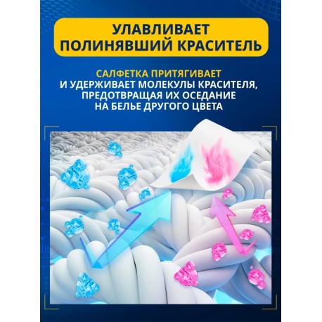 Салфетки Salton Cleantech против окрашивания тканей 50 шт оптом-9