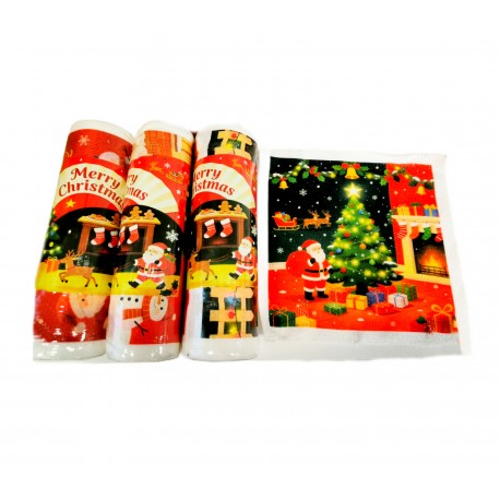Многоразовые кухонные полотенца Merry Christmas для уборки с рисунком оптом