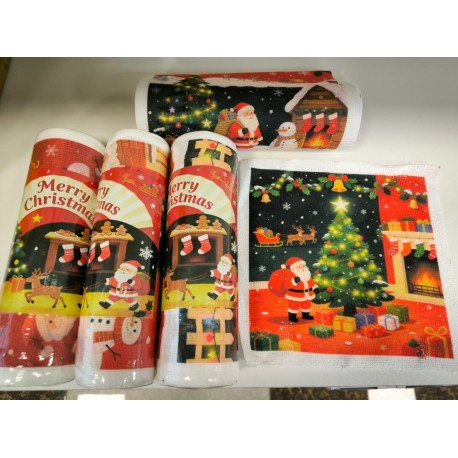 Многоразовые кухонные полотенца Merry Christmas для уборки с рисунком оптом-3