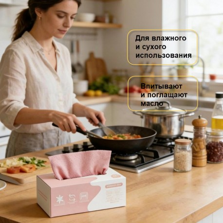 Салфетки хозяйственные 20 х 20 см для уборки 20 шт оптом-3
