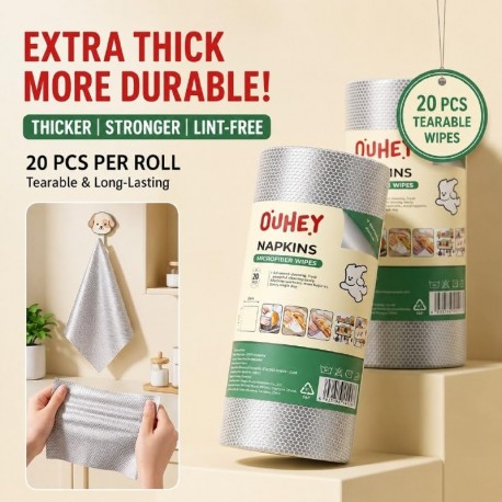 Салфетки OUHEY Napkins Microfibre Wipes для кухни, посуды из микрофибры 20 шт оптом-4