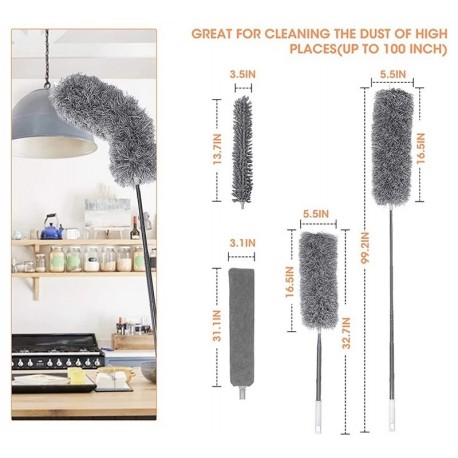 Щетка для удаления пыли 3 в 1 с телескопической ручкой  оптом-4