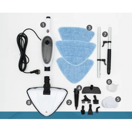 Паровая электрическая швабра для уборки 12 в 1 с насадками-5