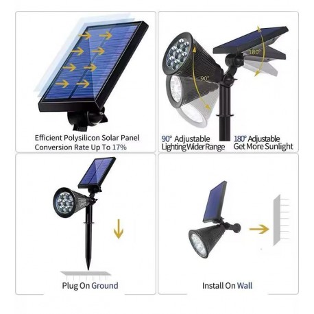 Уличный светильник для подсветки фасада на солнечной батареи-4
