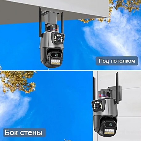 IP камера видеонаблюдения  поворотная VISUAL ANGLE CLOUD WiFi 360 4G 8MP 4K двойной объектив  оптом-1