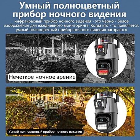 IP камера видеонаблюдения  поворотная VISUAL ANGLE CLOUD WiFi 360 4G 8MP 4K двойной объектив  оптом-5