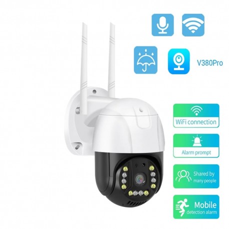 Наружная мини-купольная IP камера видеонаблюдения FD WIFI UIO V380 Pro с ночной съемкой, датчиком движения и сигнализацией  оптом-3