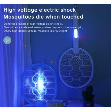 Мухобойка ловушка для насекомых, аккумуляторная складная, настенная-4