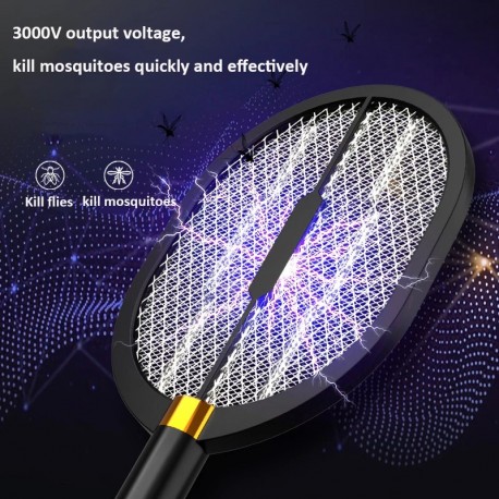 Светодиодная лампа-ловушка Ракетка 3 в 1 для насекомых и комаров  оптом-5