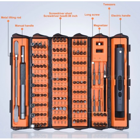 Набор 138 в 1 многоразрядных аккумуляторных отверток ISA T-138E SCREWDRIVER SET-6