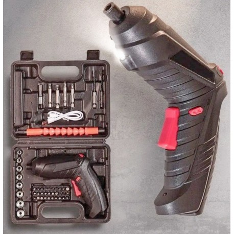 Литиевая электрическая отвертка Lithium Screwdriver 45 насадок  оптом-8
