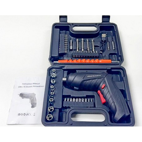 Литиевая электрическая отвертка Lithium Screwdriver 45 насадок  оптом-10