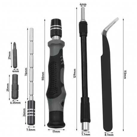 Набор инструментов для точных работ 115 в 1  оптом-13