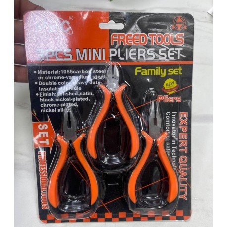 Набор мини-плоскогубцев  3 в 1 Free tools MINI PLIERS SET-1