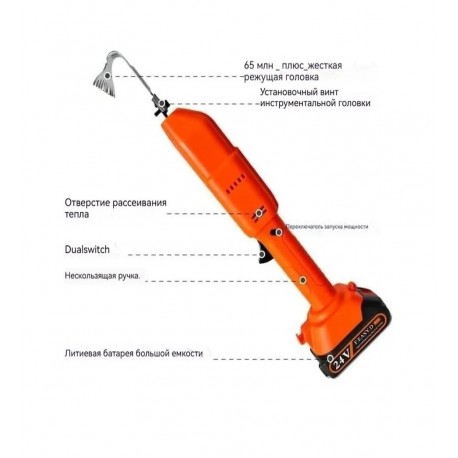 Электрическая тяпка-культиватор для сада и огорода на аккумуляторе-2