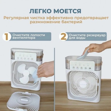 Электронный настольный осевой вентилятор Mini Cooling Fan с таймером 4 в 1  оптом-5