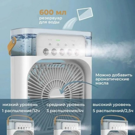 Электронный настольный осевой вентилятор Mini Cooling Fan с таймером 4 в 1  оптом-6