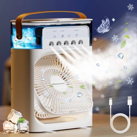 Электронный настольный осевой вентилятор Mini Cooling Fan с таймером 4 в 1  оптом-7