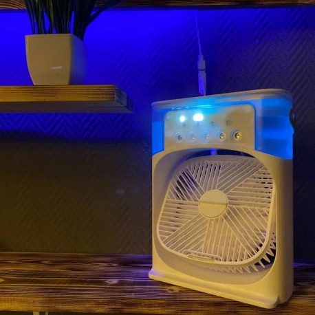 Электронный настольный осевой вентилятор Mini Cooling Fan с таймером 4 в 1  оптом-9