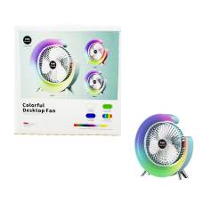 Переносной Портативный Вентилятор Colorful Desktop Fan с подсветкой