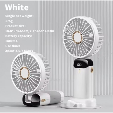 Мини-вентилятор аккумуляторный  для дома, офиса и улицы, 5 скоростей-2