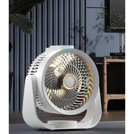 Настольный круглый вентилятор DESKTOP CIRCULAR FAN F238 13х16см с подсветкой  оптом-5