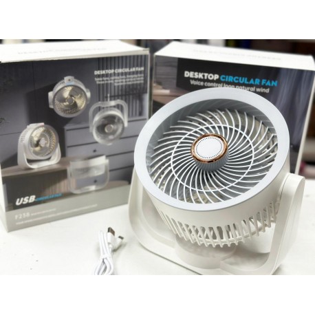 Настольный круглый вентилятор DESKTOP CIRCULAR FAN F238 13х16см с подсветкой  оптом-6