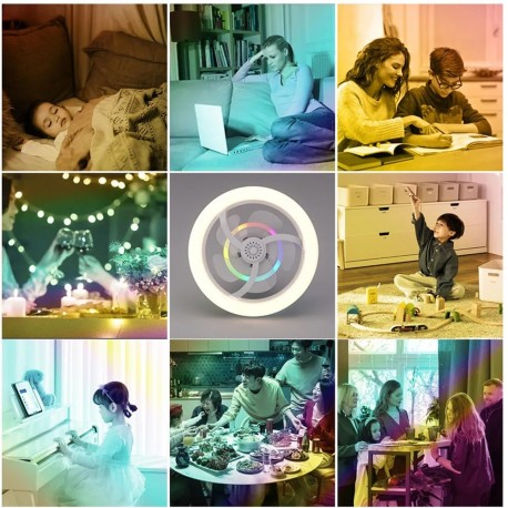 Потолочный вентилятор светильник E27, с дистанционным управлением  оптом-11