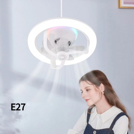 Потолочный вентилятор светильник E27, с дистанционным управлением  оптом-5