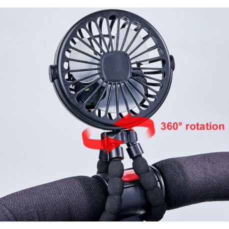 Мини-вентилятор для детской коляски с гибким штативом-7