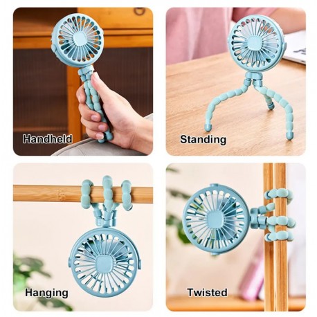 Мини-вентилятор для детской коляски с гибким штативом-3