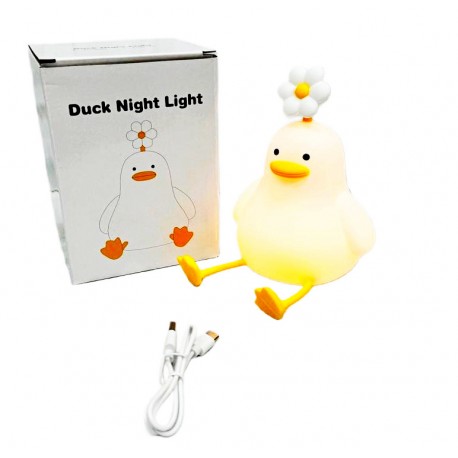 Детский декоративный силиконовый ночник УТЕНОК С РОМАШКОЙ оптом-1