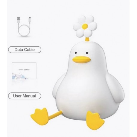 Детский декоративный силиконовый ночник УТЕНОК С РОМАШКОЙ оптом-3