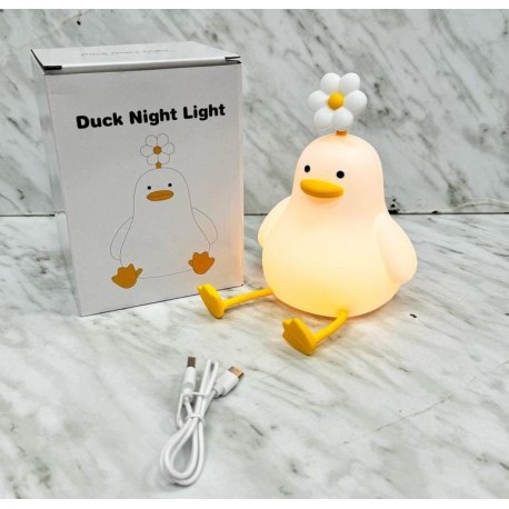 Детский декоративный силиконовый ночник УТЕНОК С РОМАШКОЙ оптом-8