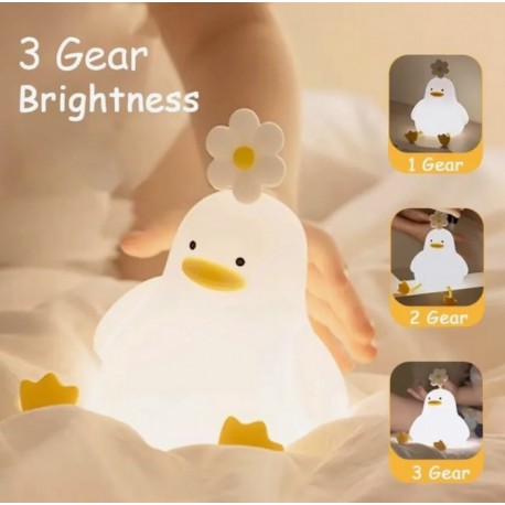 Детский декоративный силиконовый ночник УТЕНОК С РОМАШКОЙ оптом-10