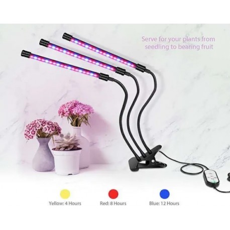Фитолампа для выращивания растений в помещении, 3 лампы  оптом-6