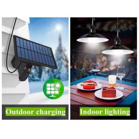 Подвесная лампа на солнечной батарее, двойная-2