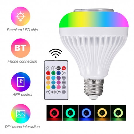 Лампочка-колонка Led Music Bulb Лампа диско блютус с динамиком 7 Вт Е27  оптом-1
